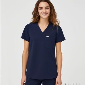 Figs navy scrub top